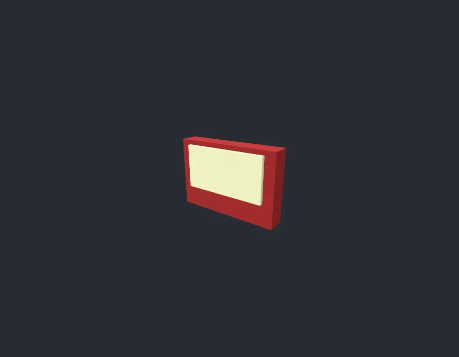 An 8M Memory Pack: a red cartridge shell with a large blank cream label across its face.