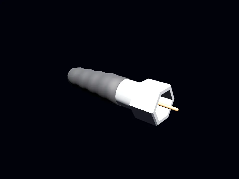 A coaxial RF plug.
