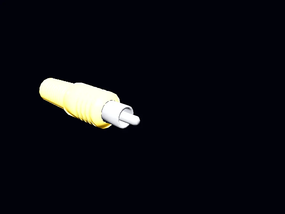 A yellow RCA plug.